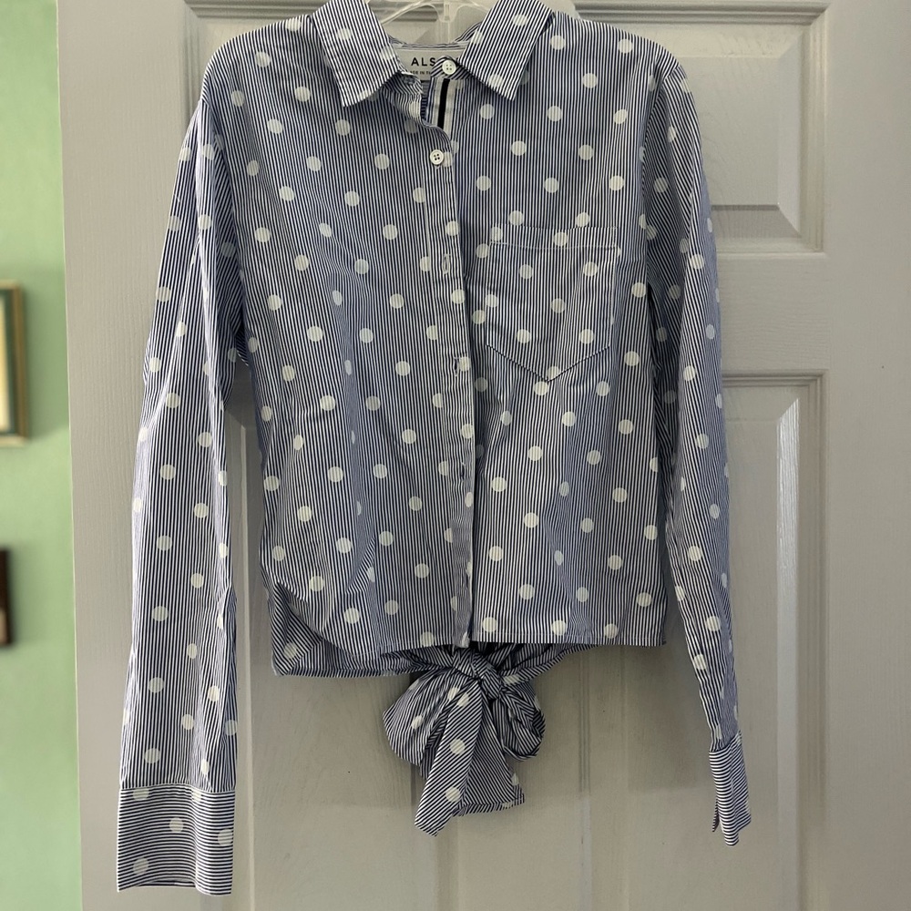 A.L.C. Blue Polka Dot Women's Blouse